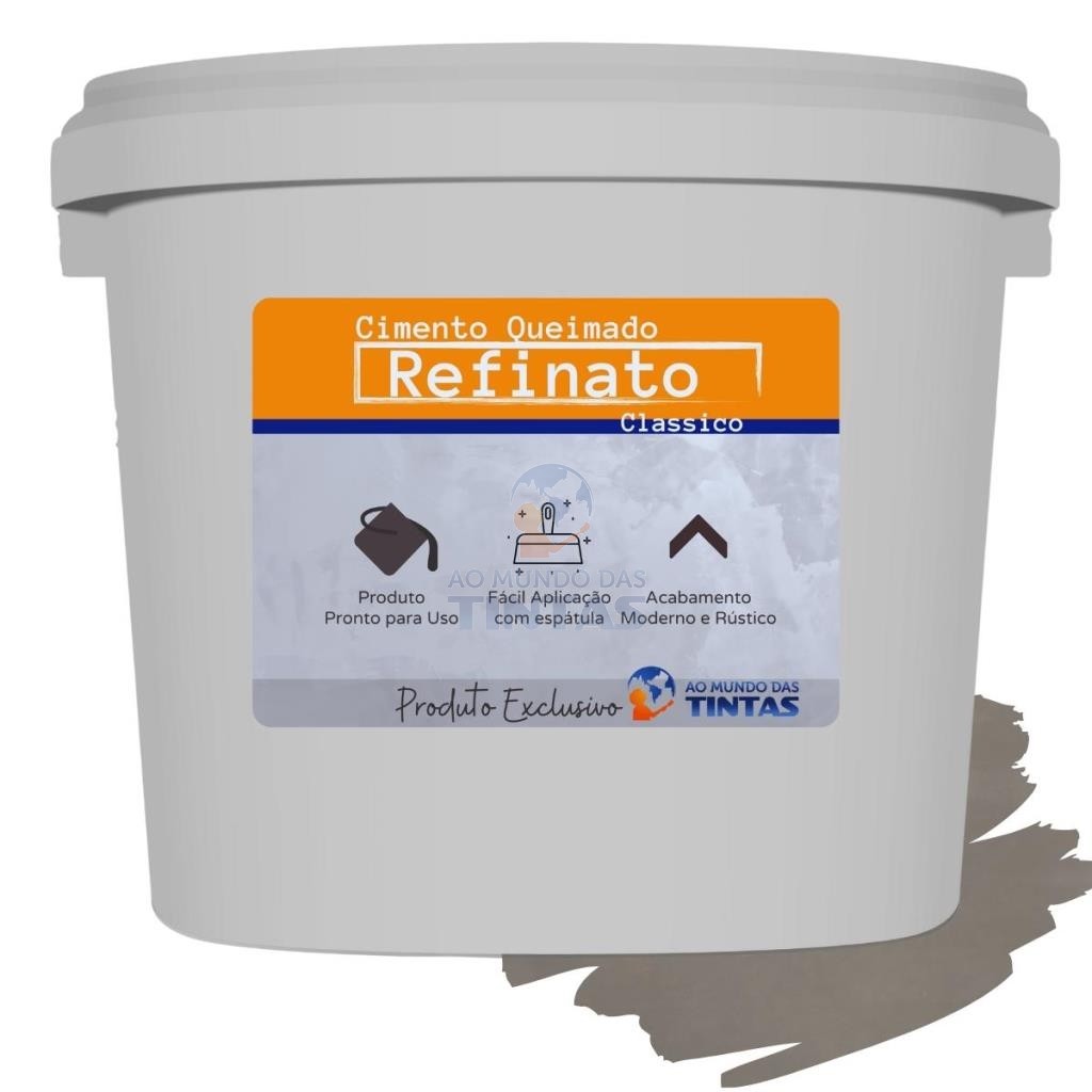 Massa Efeito Cimento Queimado Para Parede Argila Natural 25kg Refinato Classico Fosco