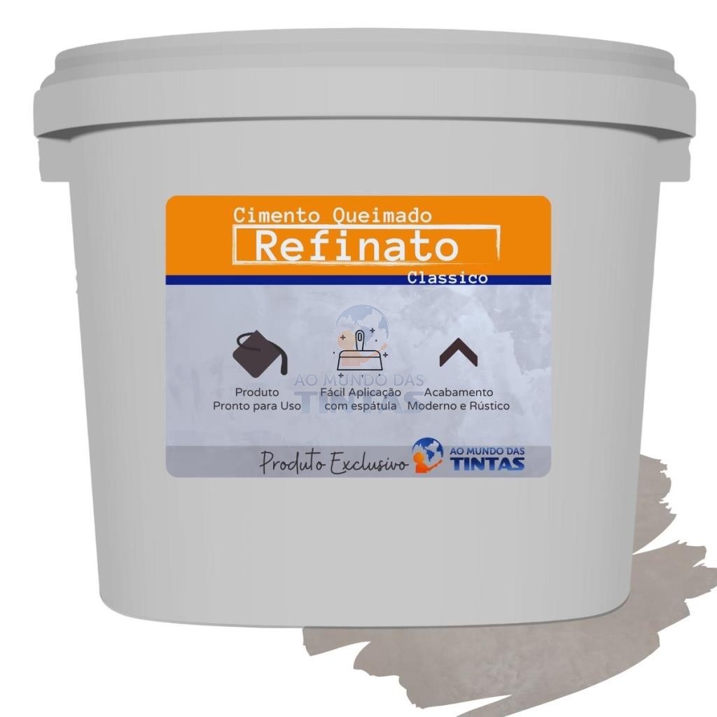 Massa Efeito Cimento Queimado Para Parede Cascalho Nobre 25kg Refinato Classico Fosco