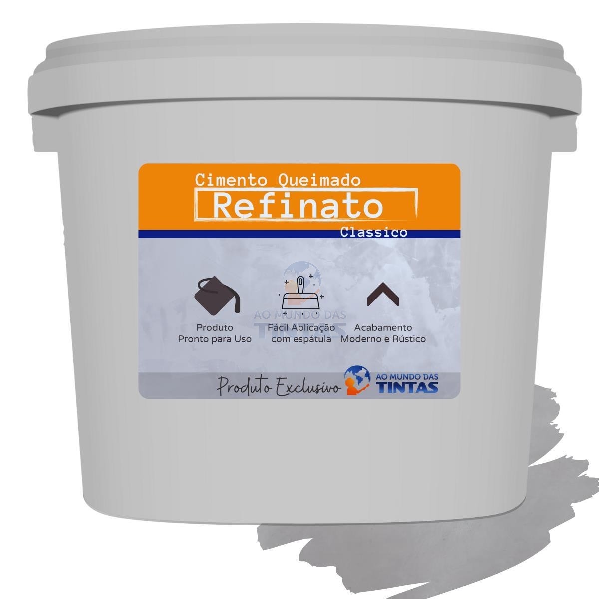 Massa Efeito Cimento Queimado Para Parede Cinza Contemporaneo 25kg Refinato Classico Fosco