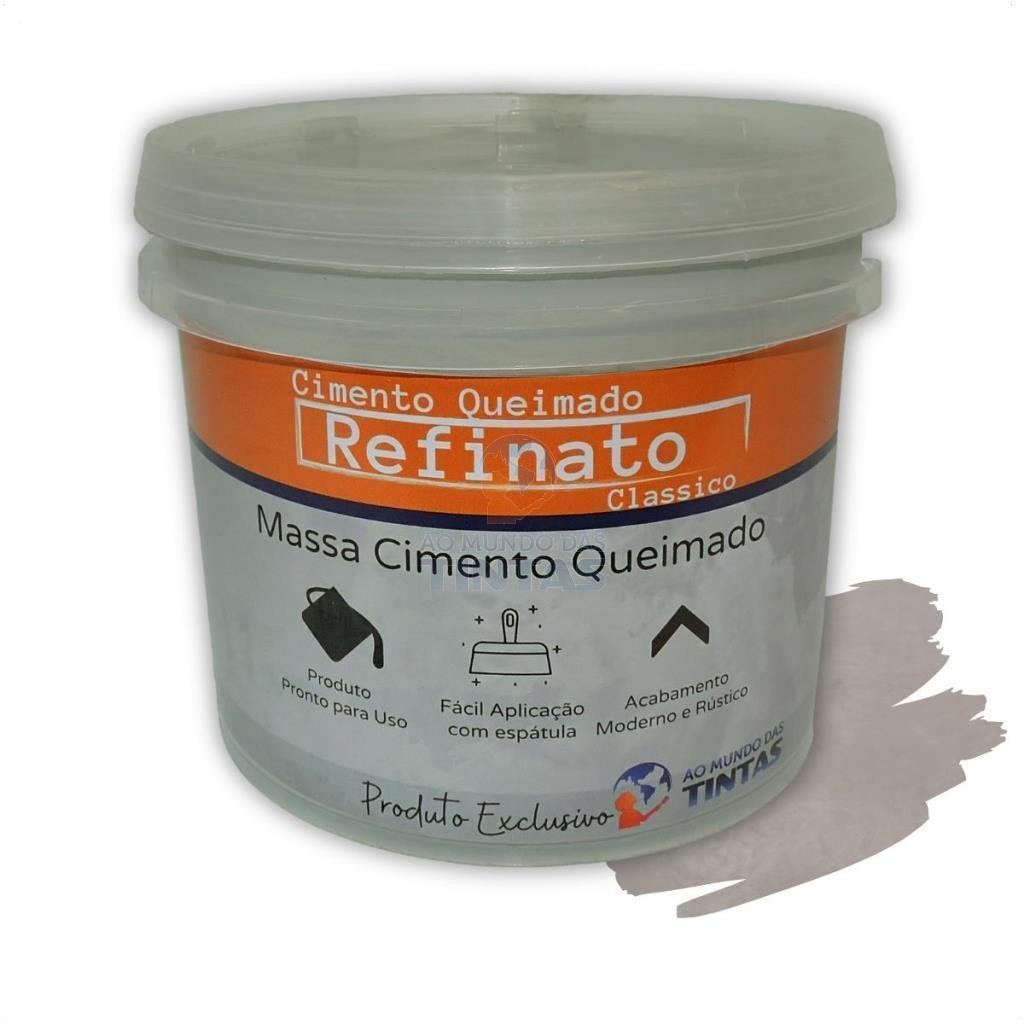 Massa Efeito Cimento Queimado Para Parede 5kg Cascalho Nobre Refinato Classico Fosco