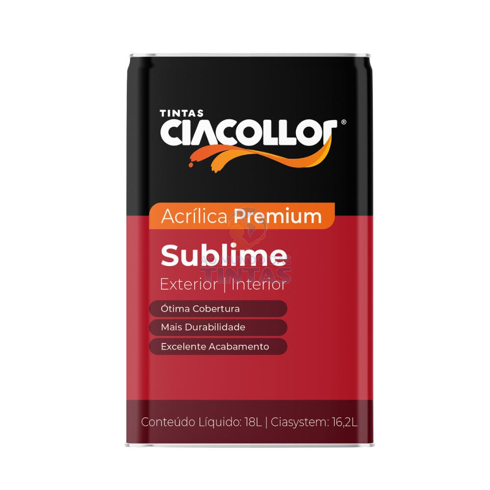 Tinta Acrílica Fosca Branco Sublime Ciacollor 18L - Alto Rendimento