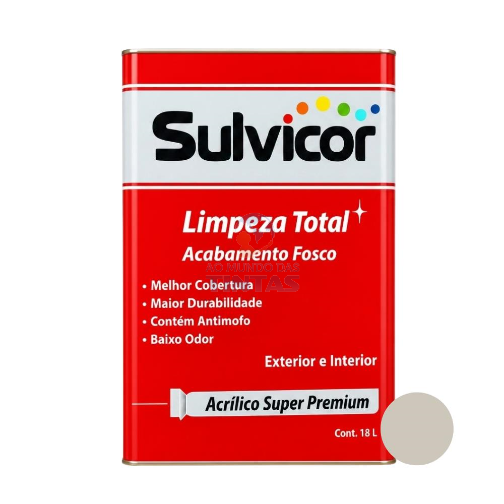 Tinta Acrílica Fosca Algodão Egpicio Super Premium Sulvicor 18L - Lata Grande