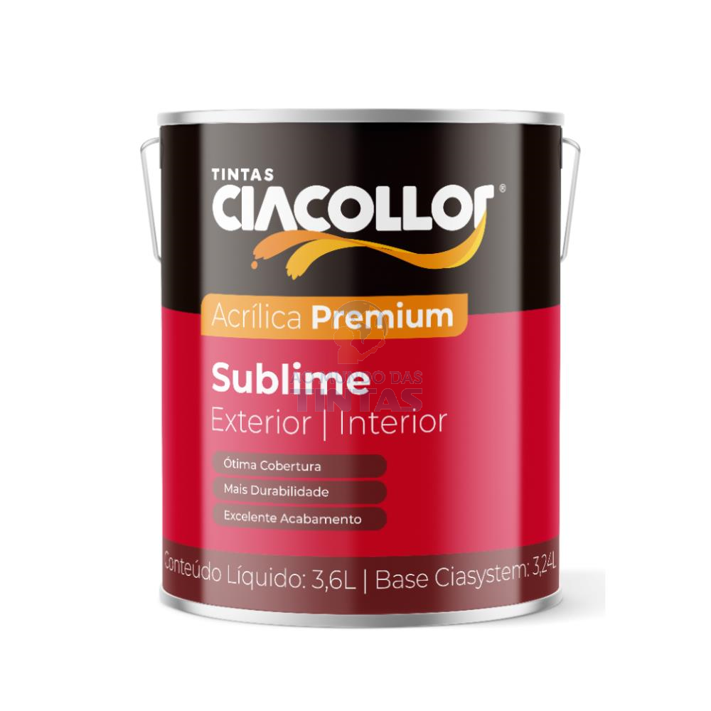 Tinta Acrílica Fosca Branco Sublime Ciacollor 3,6L - Galão