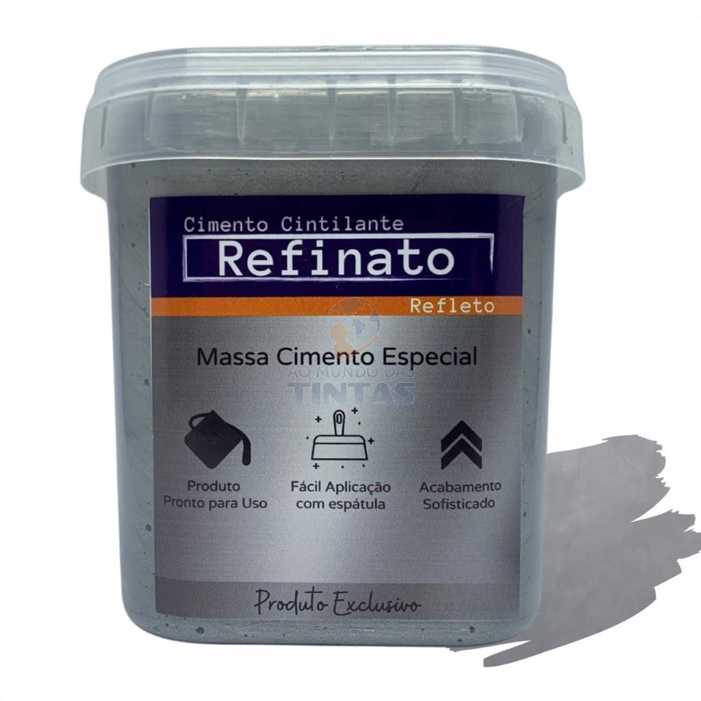 Massa Efeito Cimento Queimado Perolizado Cerrado 1kg Refinato Refleto Aveludado