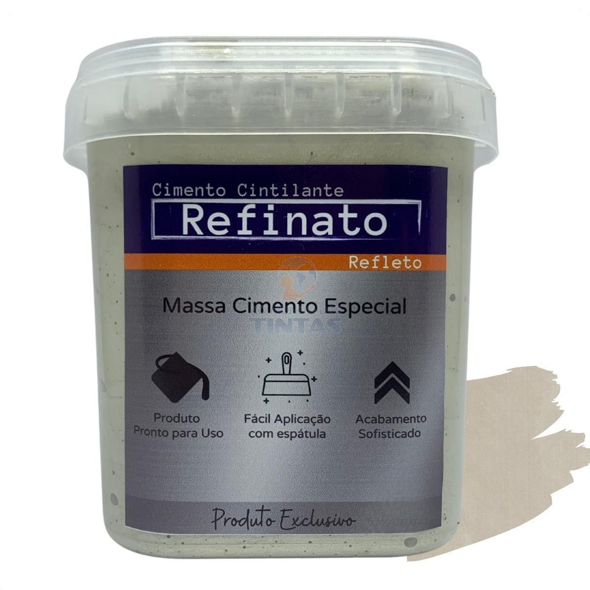 Massa Efeito Cimento Queimado Perolizado Linho 1kg Refinato Refleto Aveludado