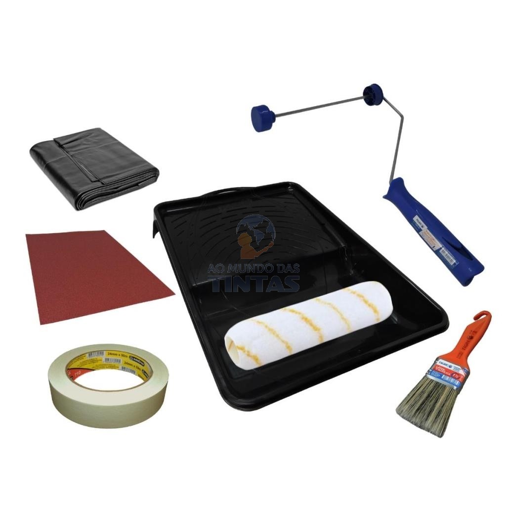KIT COMPLETO PARA PINTURA DE PAREDES ANTI GOTAS COM 7 PECAS