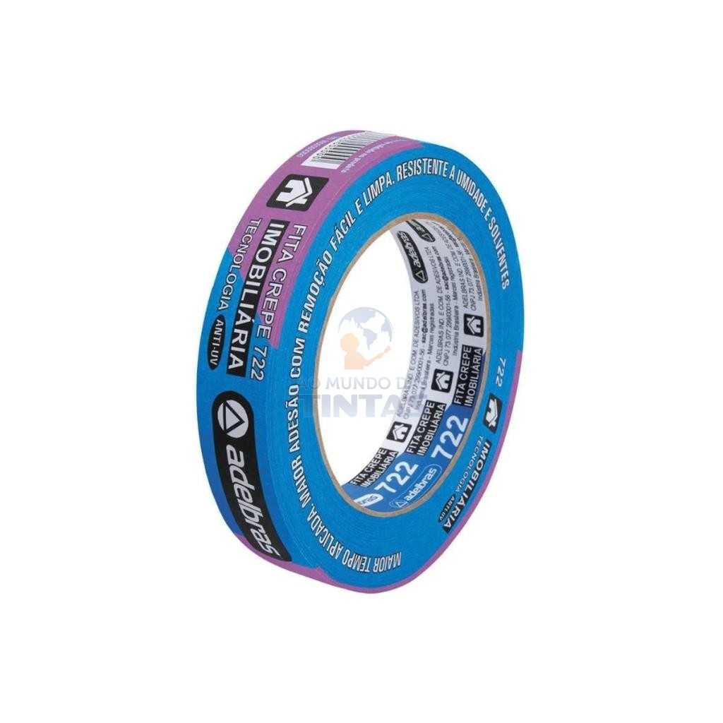 Fita Crepe Azul Adelbras 24MM x 50M