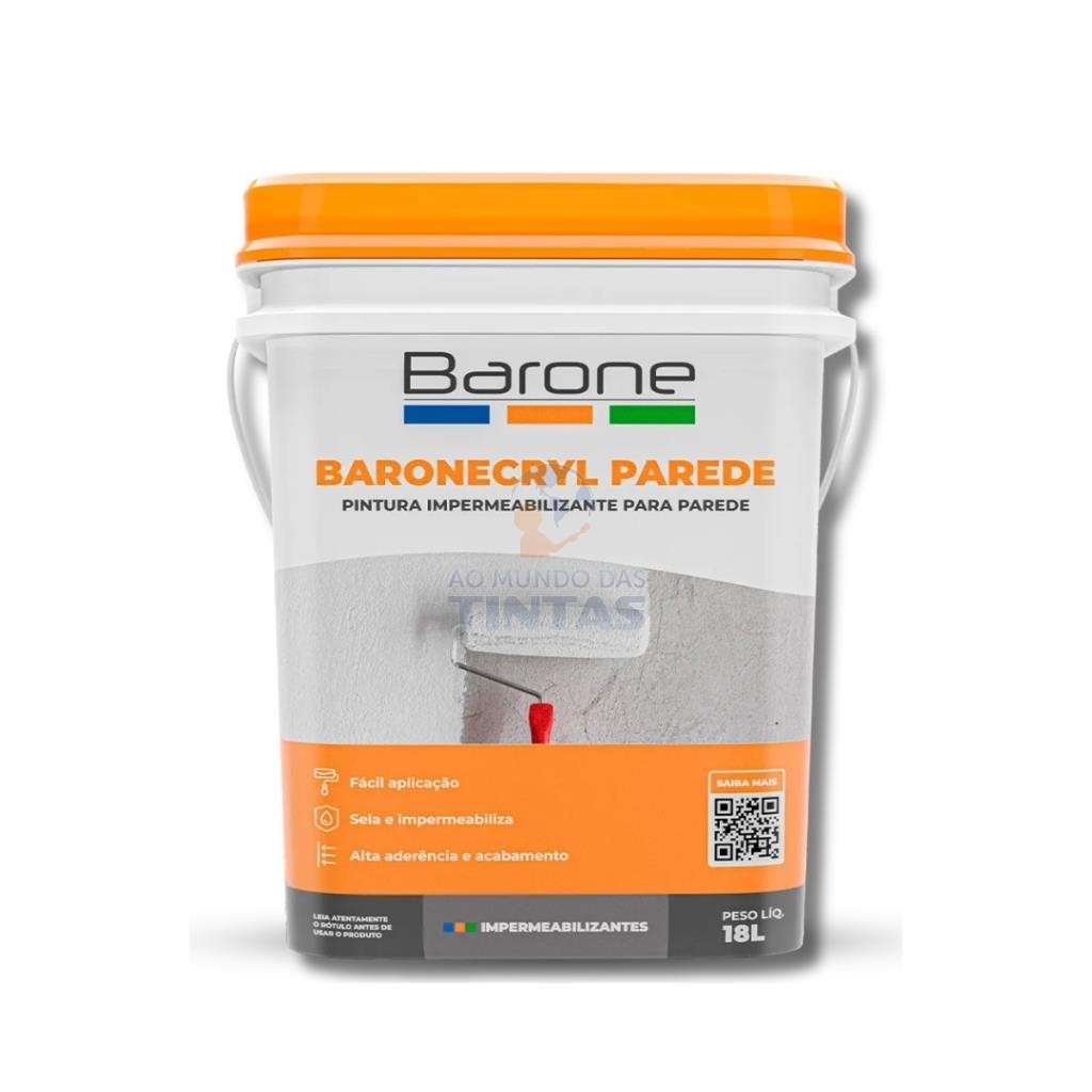 Tinta Emborrachada Branca Baronecryl Parede 18kg