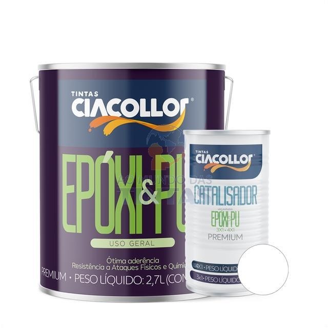 TINTA EPOXI BRANCO KIT COM CATALISADOR CIACOLOR GALAO 3,6L