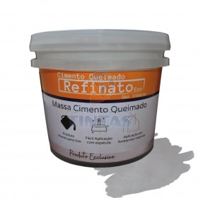 Massa Efeito Cimento Queimado Para Parede Interna Cinza Contemporaneo 5kg Refinato Eco Fosco