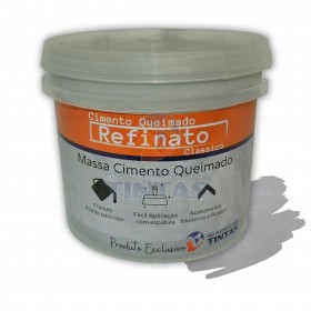 Massa Efeito Cimento Queimado Para Parede Cinza Contemporaneo 5kg Refinato Classico Fosco