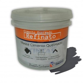 Massa Efeito Cimento Queimado Para Parede Cinza Industrial 5kg Refinato Classico Fosco