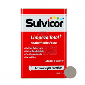 Tinta Acrílica Fosca Cinza Pedra Pomes Super Premium Sulvicor 18L - Lata Grande