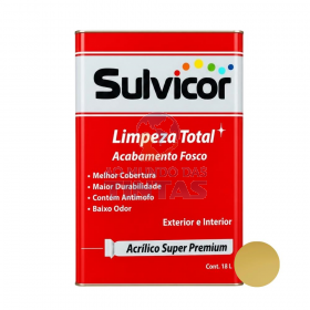 Tinta Acrílica Fosca Amarelo Canario Super Premium Sulvicor 18L - Lata Grande