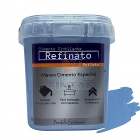 Massa Efeito Cimento Queimado Perolizado Azul Confiante 1kg Refinato Refleto Aveludado