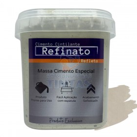Massa Efeito Cimento Queimado Perolizado Linho 1kg Refinato Refleto Aveludado