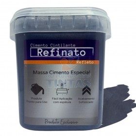 Massa Efeito Cimento Queimado Perolizado Oceano Profundo 1kg Refinato Refleto Aveludado