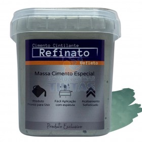 Massa Efeito Cimento Queimado Perolizado Quartzo Verde 1kg Refinato Refleto Aveludado