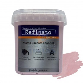 Massa Efeito Cimento Queimado Perolizado Rosa Chá 1kg Refinato Refleto Aveludado