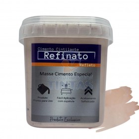 Massa Efeito Cimento Queimado Perolizado Rosê Gold 1kg Refinato Refleto Aveludado