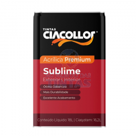 Tinta Acrílica Fosca Branco Sublime Ciacollor 18L - Lata Grande