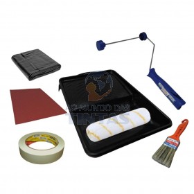 KIT COMPLETO PARA PINTURA ROLO ANTI GOTA PINCEL LONA