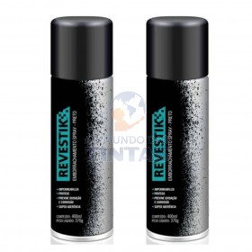 SPRAY IMPERMEABILIZANTE PRETO REVESTIK KIT COM 2 UNIDADES