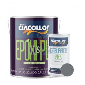 TINTA EPOXI CINZA MEDIO N 5.0 KIT COM CATALISADOR CIACOLOR GALAO 3,6L